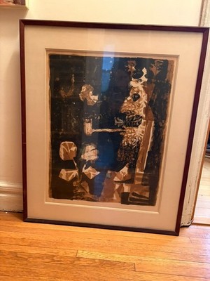 Antoni Clavé 1958  Roi a la Pipe  Abstract Lithograph
