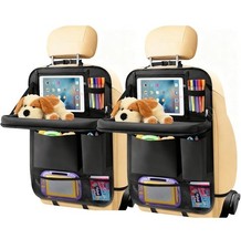 Black Car Backseat Organizer, 10 Storage Pockets and Tablet Holder