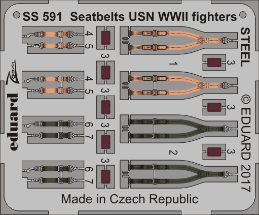 Eduard EDSS591 1:72 Seatbelts USN WWII fighters STEEL