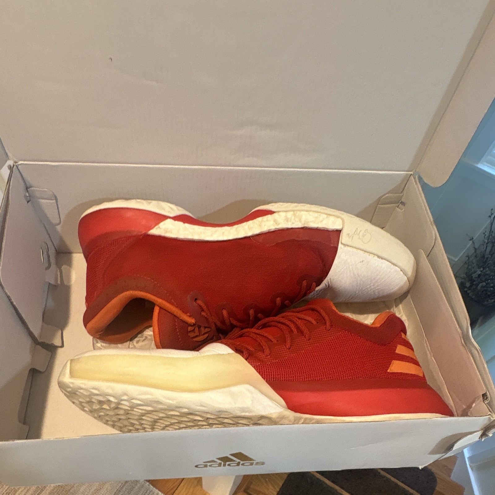 adidas Harden Vol. 1 Scarlet/White/Orange Basketball Sneakers BW0547