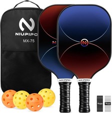 Niupipo Pickleball Paddles Set USAPA Approved Graphite Carbon Fiber NEW