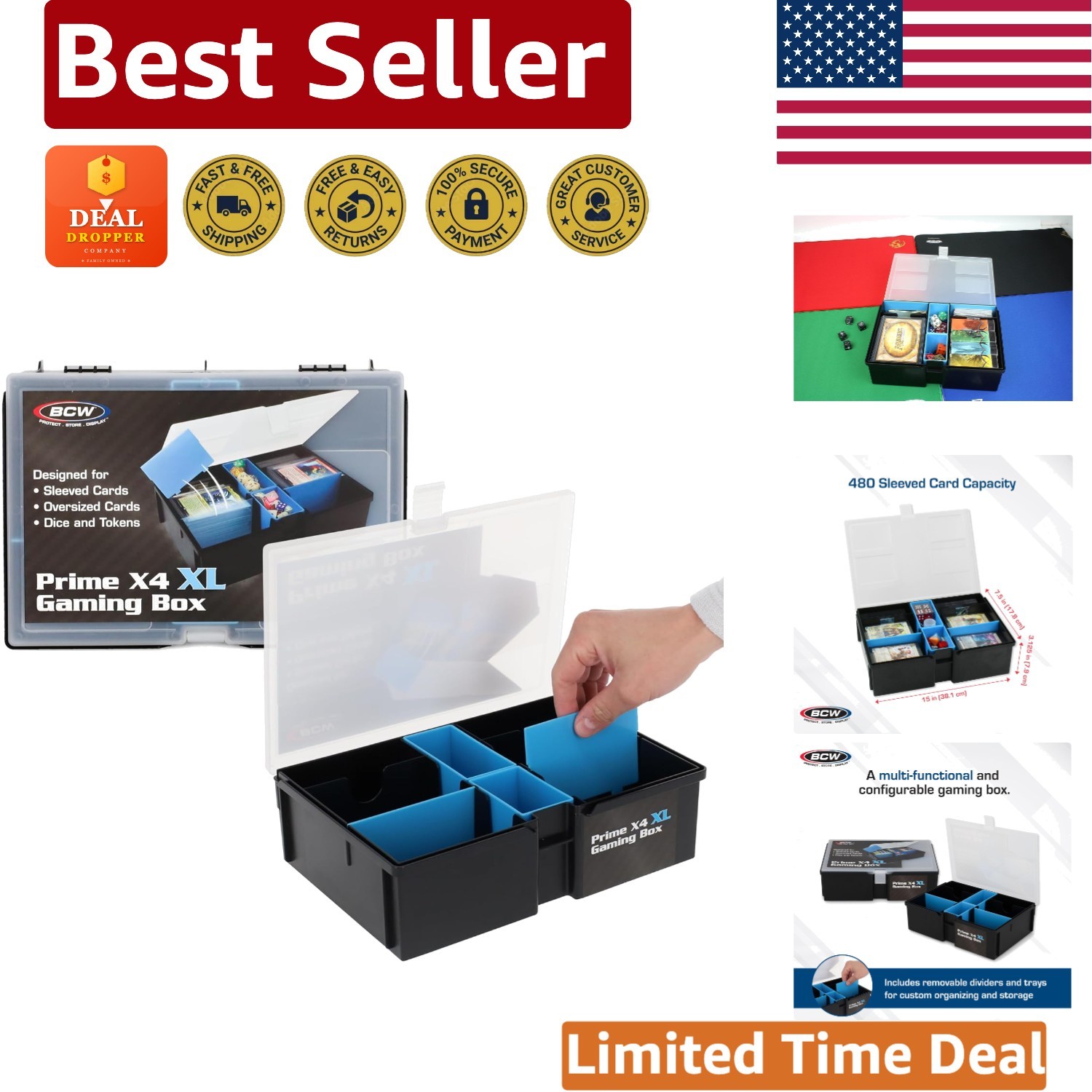 XL Card Storage Box - Secure & Organized for Trading Cards & Accessories