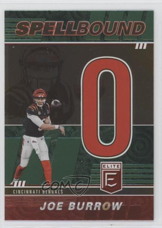 2022 Panini Donruss Elite Spellbound Green Joe Burrow (Letter O) #SB-JB5 12e2