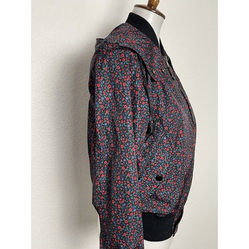 Coach Jacket Women Sz S Hoodie Bomber Varsity Multicolor Floral Windbreaker - Picture 6 of 15