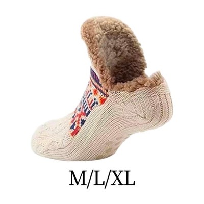 Slipper-Socken, dick, warm, mit Griffen, Barfuß-Workout, rutschfeste