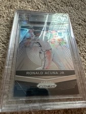 Ronald Acuña Junior rookie card Panini prism 2018 mint nine Beckett. rookie card picture