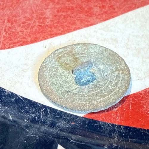 Dug Civil War  💥 🇺🇸 💣flat Coat Button Confederate Camp Unique Backmark