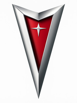 Pontiac red and silver emblem wall art metal sign