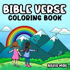 Bold And Easy Bible Verse Coloring Book For Girls: Cute And Cozy: Hand Drawn, Si