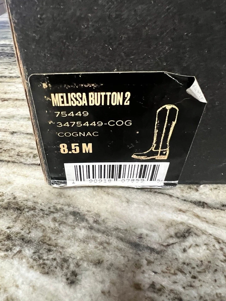 Bota hasta la rodilla Frye Melissa Button para mujer, 8,5 M, cuero vintage liso coñac Foto 3 de 4