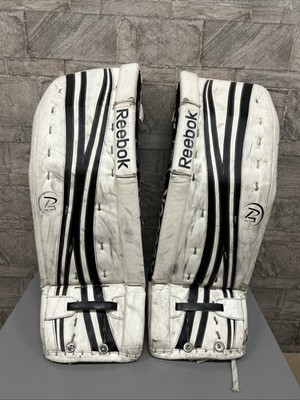 Reebok 14K SR Goalie Leg Pads White Black 34+1 Legal Size