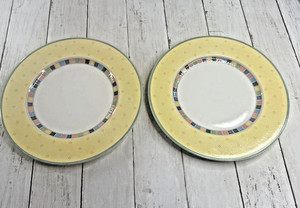 Villeroy & Boch Twist Alea Limone Dinner Plate 10 3/4” Set of 2 Yellow band rim