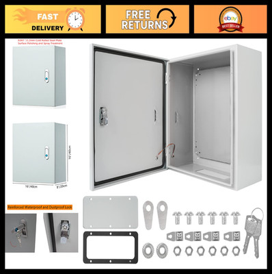 16x16x8 Inch Weatherproof Electrical Enclosure Box - Thick Steel, Anti-Rust, IP6