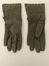 Vintage Gates Driving Gloves Leather Green Ladies Size Medium