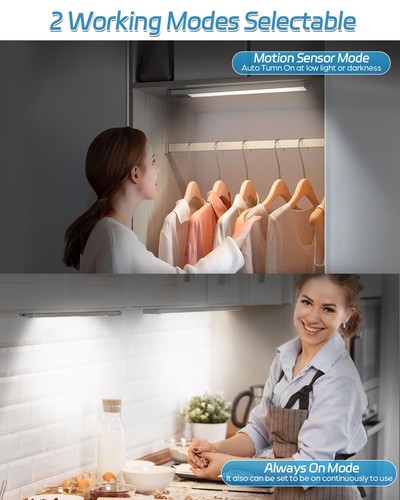 Under Cabinet Lighting - Rechargeable Closet Light, Wireless Motion Sensor, D... - 第 6/8 張圖片