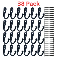 Garage Storage Utility Hooks Small Metal J Hangers Heavy Duty Wall Mount 38 Pack