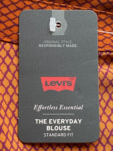 Neu mit Etikett Levi's San Francisco Gr. S Damen Hemd Knopfleiste Langarm braun/lila Netz - Bild 11 von 12