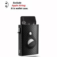 AirTag Wallet Genuine Leather Credit Card Money Holder Air Tag Case RFID