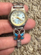 kathy ireland K1716 Silver Tone Quartz Analog Women's Watch. stretch band.