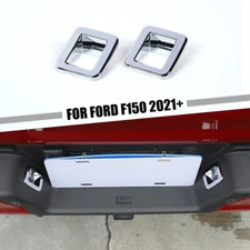 Chrome Rear License Plate Light Hood Lamp Cover Trim Bezels For Ford F150 2021+