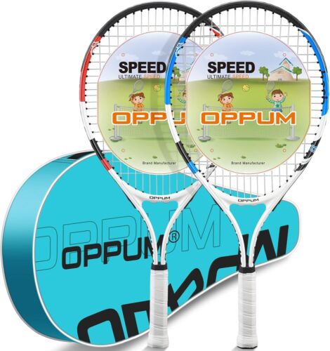 23 inch-2pcs Kids Tennis Racket for Beginners Ages 5-15,Lightweight Youth Racket
