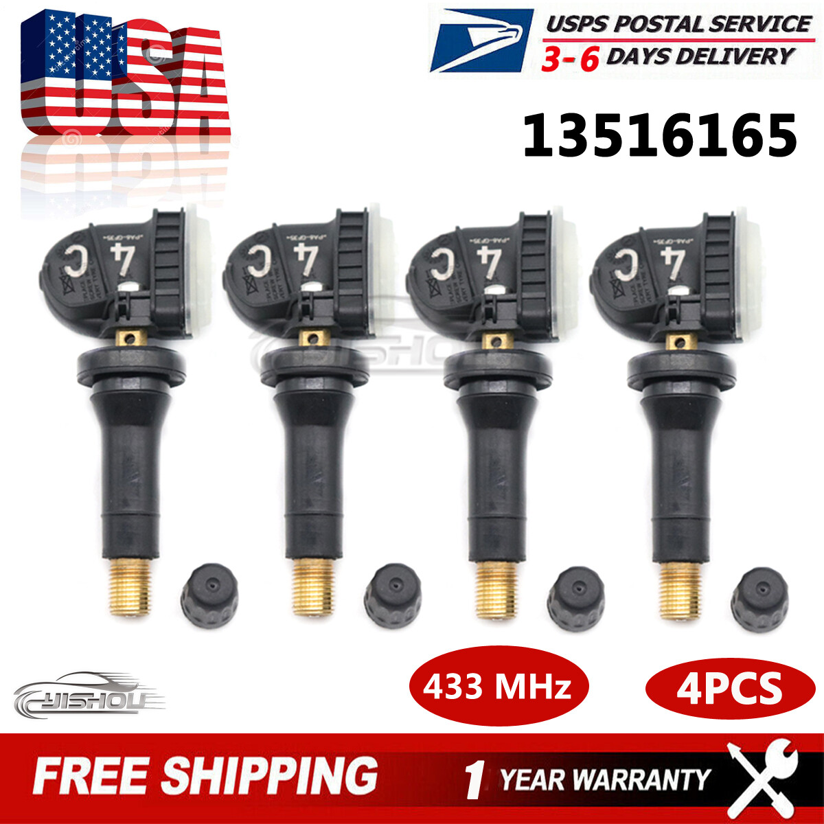 13516165 TPMS FOR GM CHEVY GMC CADILLAC BUICK TIRE PRESSURE SENSORS Set