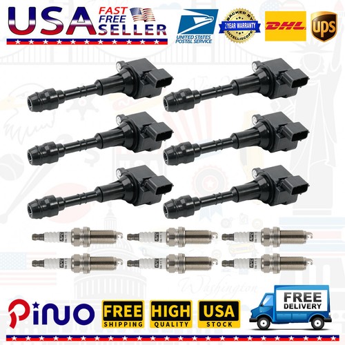 6X Ignition Coil & 6 Spark Plug For Nissan Altima Maxima Quest Murano 3