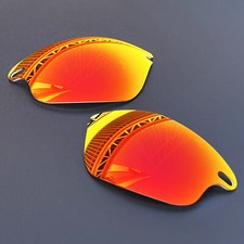 Fire Red POLARIZED Replacement Lenses for Oakley Fast Jacket OO9097 Sunglasses
