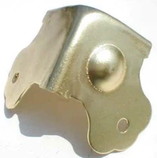 Brass Plated Trunk Corner with Dimple steamer chest cap cover bump bubble box...