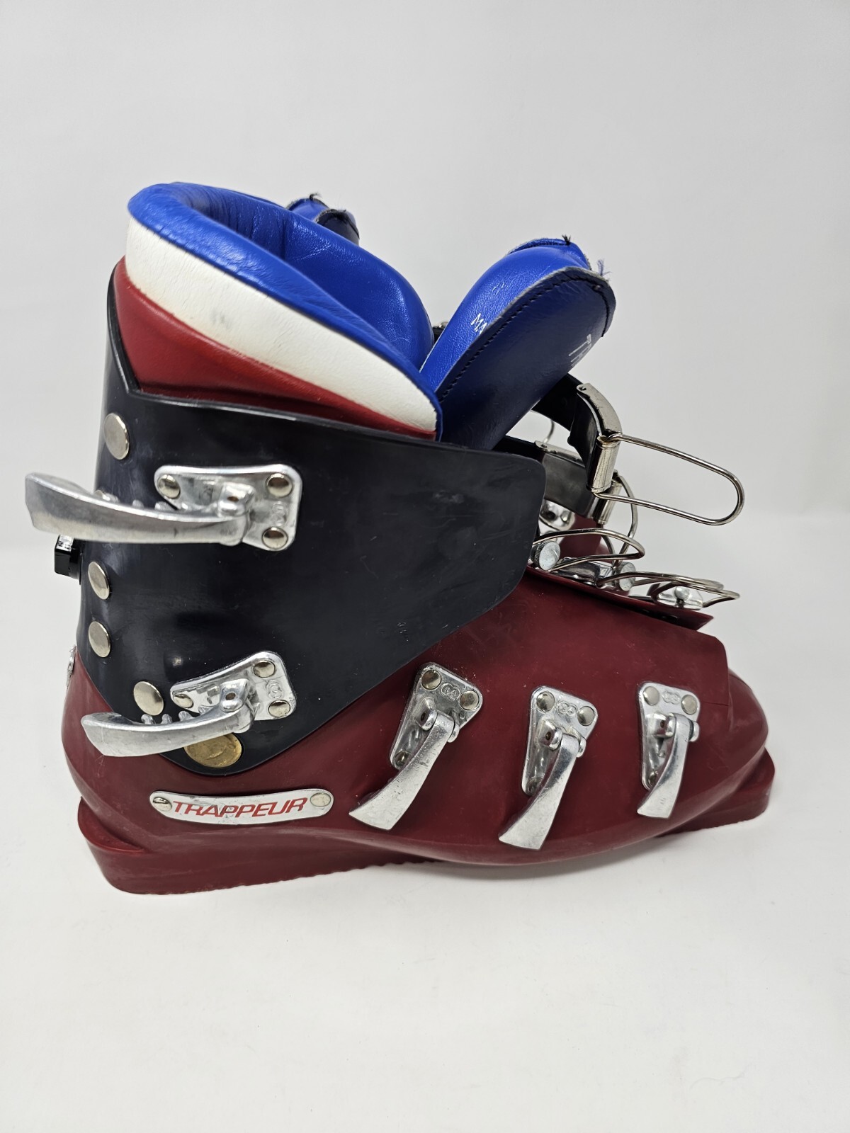 SALOMON Scarponi da sci vintage Francia Rossignol Trappeur scarponi da discesa rossi taglia 8 anni 70 Lodge