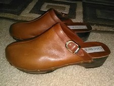 Scarpe zoccoli donna Saks Fifth Avenue slip-on in pelle marrone * taglia 8 M * belle!