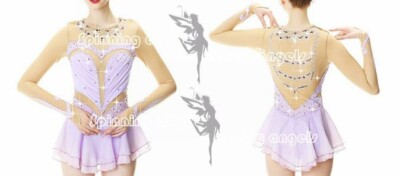 Ice Figure Skating Dress/Dance/Baton Twirling costume Custome  light purple