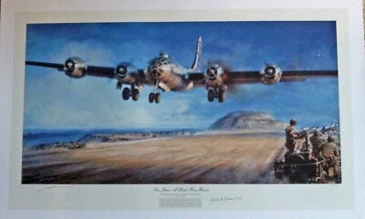 Jack Lucas, MOH signed John Shaw Print, Iwo Jima A Hard Won Haven