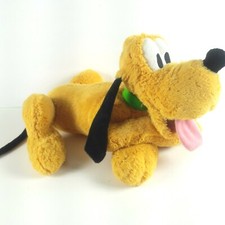 Disney Store Exclusive Pluto Laying Plush Dog 16" Yellow Stuffed Animal Floppy