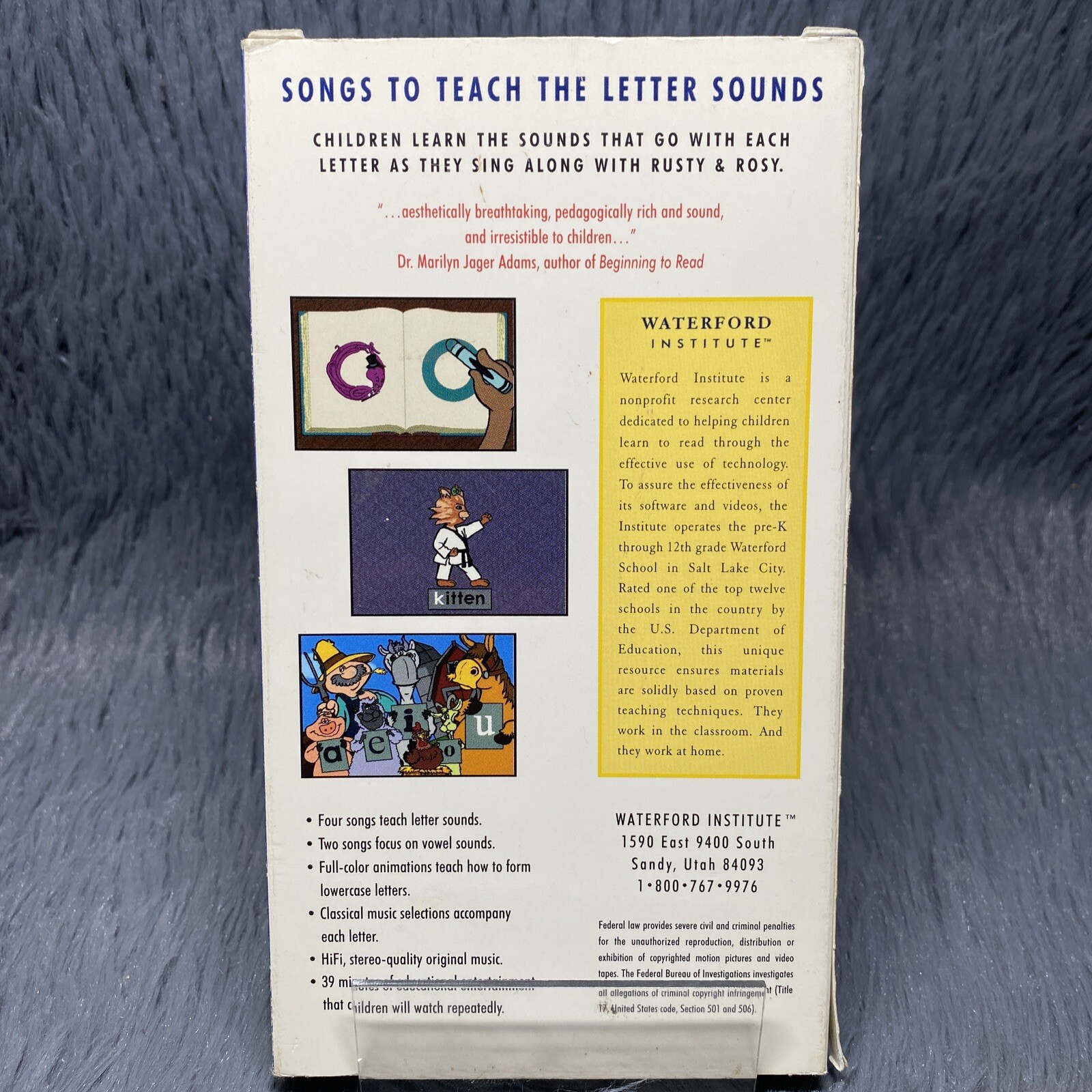 Rusty And Rosy Letter Sound Songs VHS Tape Waterford Institute Kids