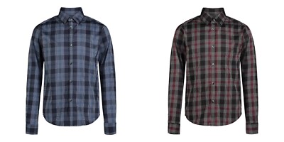 Boys Van Heusen $34 Long Sleeve Button-Up Tuck or Untuck Plaid Shirt L 14-16 NWT