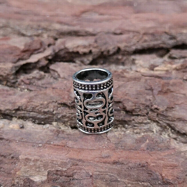 5mm Silver Metal Dread Bead Collar Cuff Ring Column Jewellery Dreadlocks Beard - Image 2 of 2