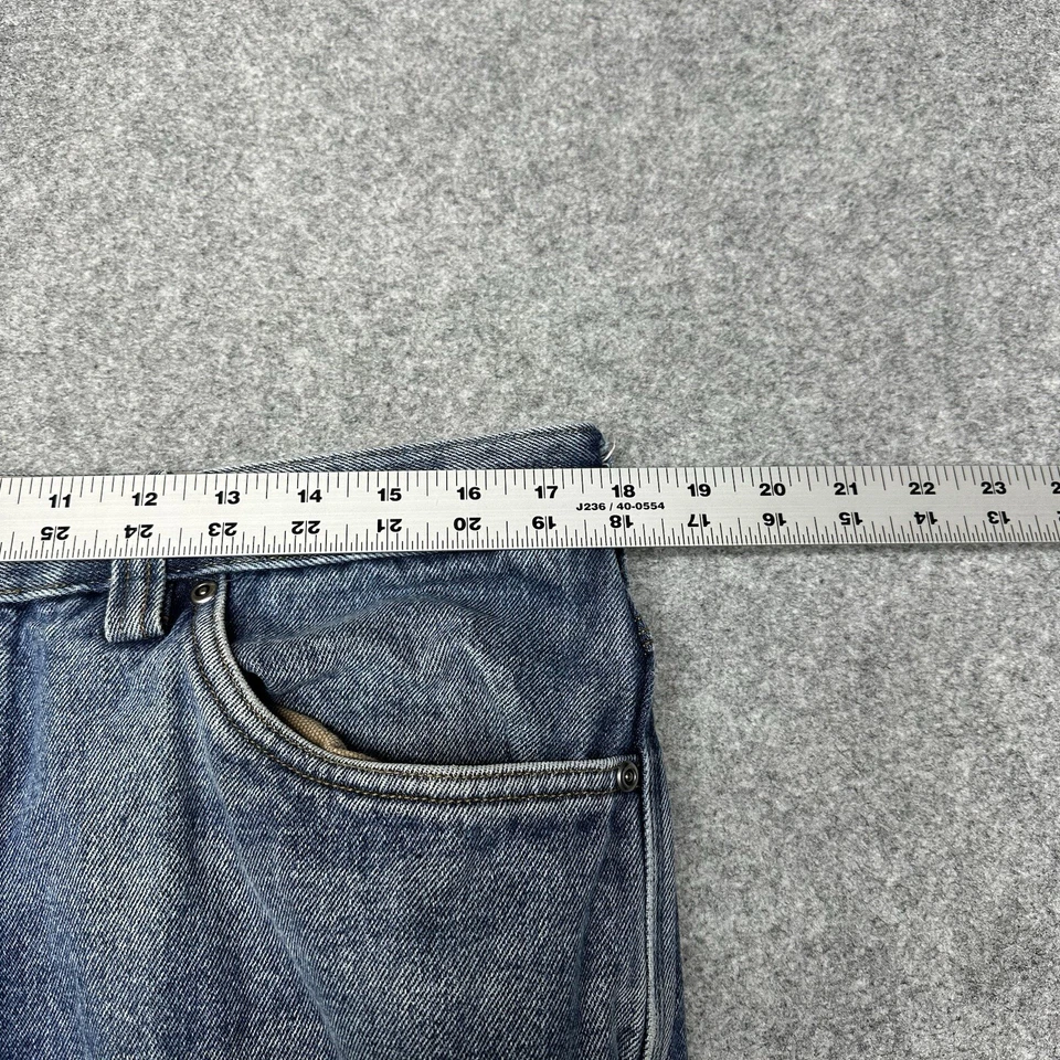 Pantalones de mezclilla azules forrados de franela Duluth Trading para hombre talla 36x30 bolsillos cremallera mosca Foto 2 de 4