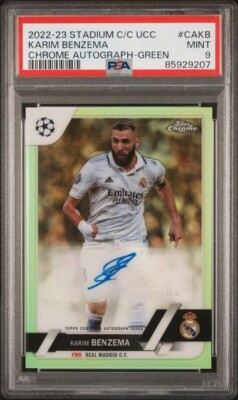 2022-23 Topps Chrome UEFA KARIM BENZEMA Neon Green Auto /99 Real 