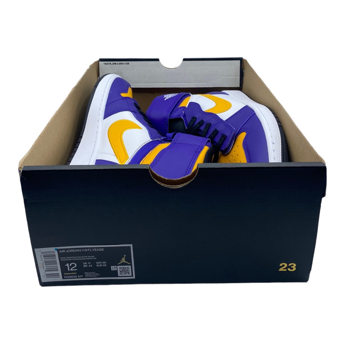 Nike Air Jordan 1 Hi FlyEase 'Lakers' Purple Gold CQ3835-517