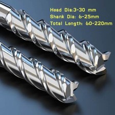 Image of Ø 3-30mm 3 Flute CNC End Mill Bit M2-AL HSS Shank 6-25mm Metric Milling Cutter