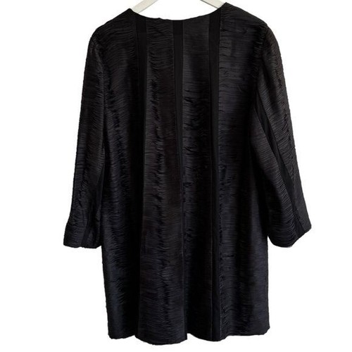 Eileen Fisher Ripple Bindu Silk Round Neck Long Jacket, Size L - Afbeelding 3 van 10