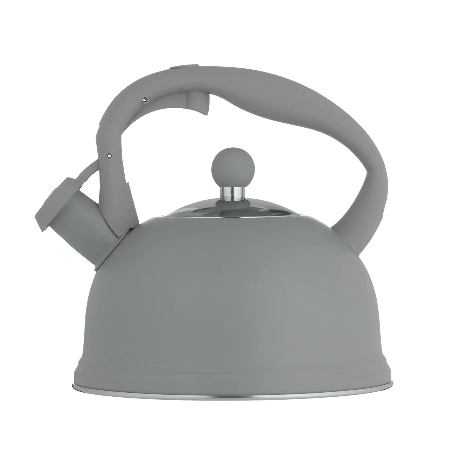 Stovetop Kettle 1.8L Matte Grey Whistling Flip Top Spout Gas Electric Induction