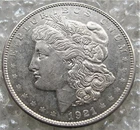 1921-D Morgan Silver Dollar - Last Year of Issue - BU - Cracked Tail Feathers JB