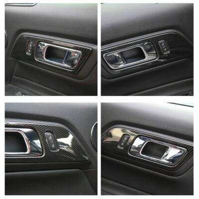 Carbon Fber Look nteror Door Armrest Decor Cover Trm For Ford