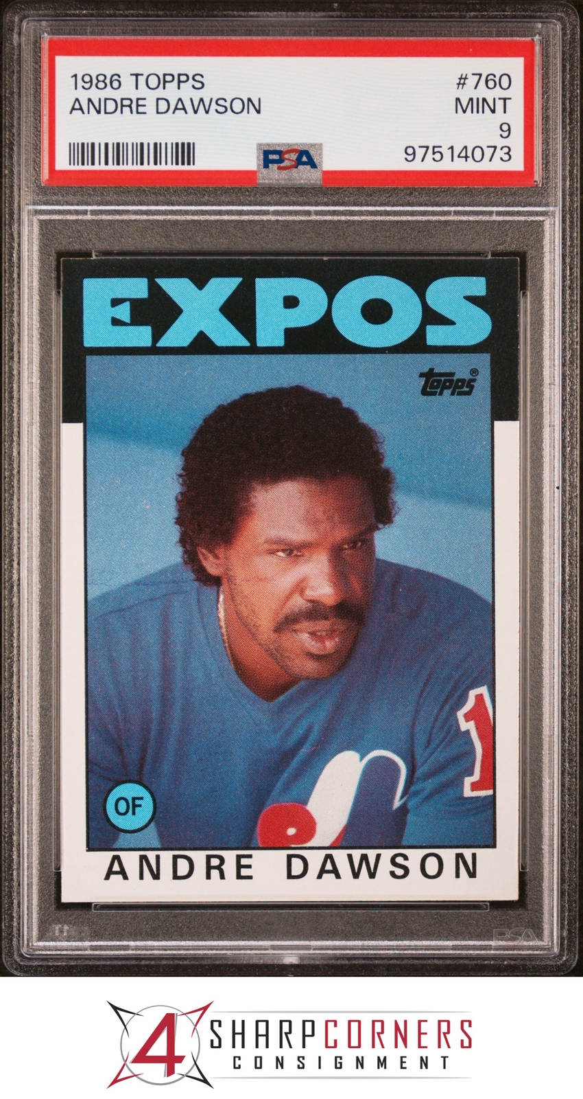 1986 TOPPS #760 ANDRE DAWSON EXPOS HOF PSA 9 B4177649-073