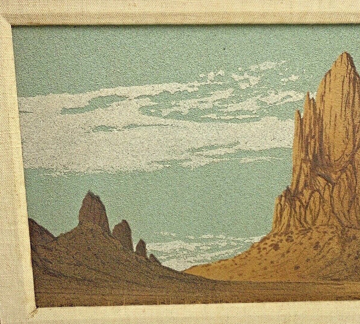 1976 “SHIPROCK” by EUGENE BAATSOSLANII JOE ORIGINAL NAVAJO SAND