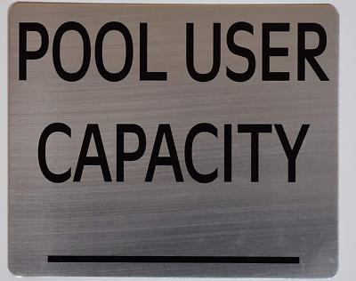 Pool User Capacity Sign (Silver, Rust Free Aluminium 10x12)-REF24-1027