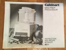Cuisinart Mini-Prep Food Processor DLC-1 Part, Instruction & Recipe Booklet