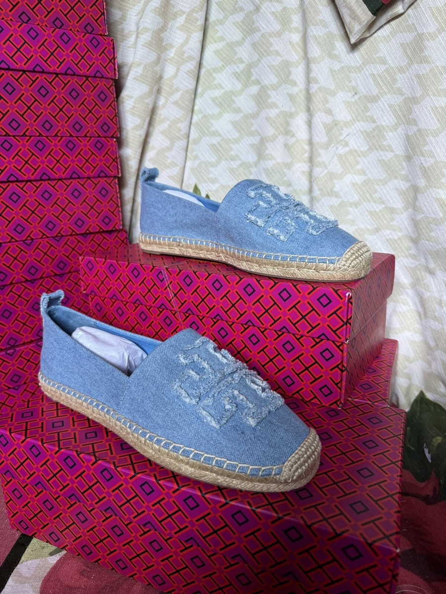 Tory Burch Double T Denim Espadrille/US10M /$228 | eBay